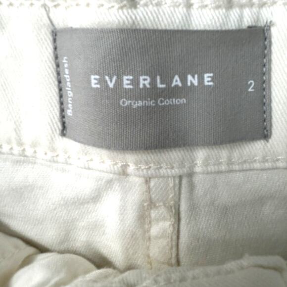 New Everlane The Organic Wide Leg Pants Bone Women 2 NWT High Waisted - Picture 5 of 11